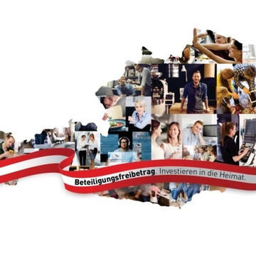 Portrait-Collage in Form der Umrisse Österreichs