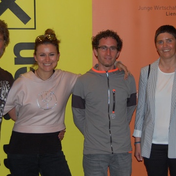 © WKT v.l.n.r. Günther Wiedemayr (Studios 17), Barbara Bobs Schusteritsch (JW Lienz) , Markus Mußhauser (Studios 17) und Birgit Brunner (Sponsorvertreter Raika)