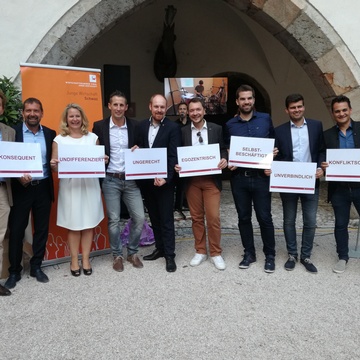 v.l.n.r. Martin Wex, Markus Weishaupt, Rebecca Kirchbaumer, David Hanser, Dominik Schrott, Clemens Plank, Dominik Jenewein, Maximilian Schultz, Thomas Höpperger