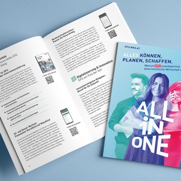 Ein aufgeschlagenes Magazin - darüber noch ein Heft