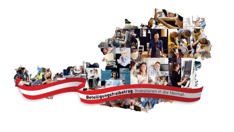Portrait-Collage in Form der Umrisse Österreichs
