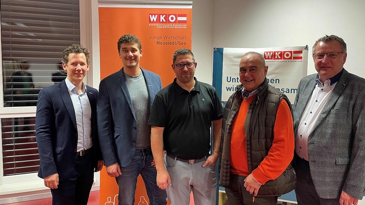 : Christoph Schnitter (l.), Franz-Peter Bresich, Rene Fasching, Robert Frank und Harald Pokorny